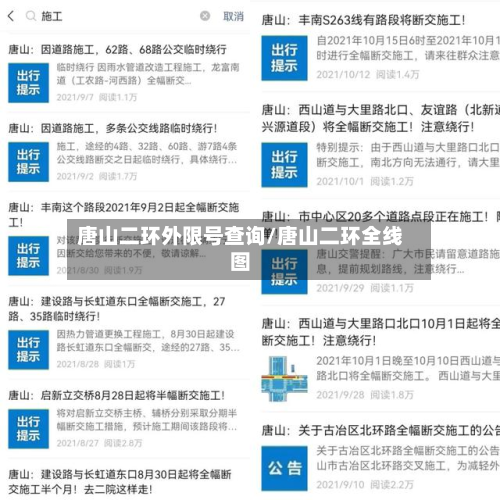 唐山二环外限号查询/唐山二环全线图