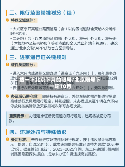 搜一下北京下月的限号/北京限号下一轮10月