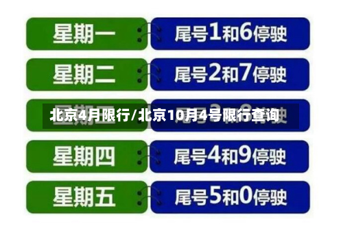北京4月限行/北京10月4号限行查询