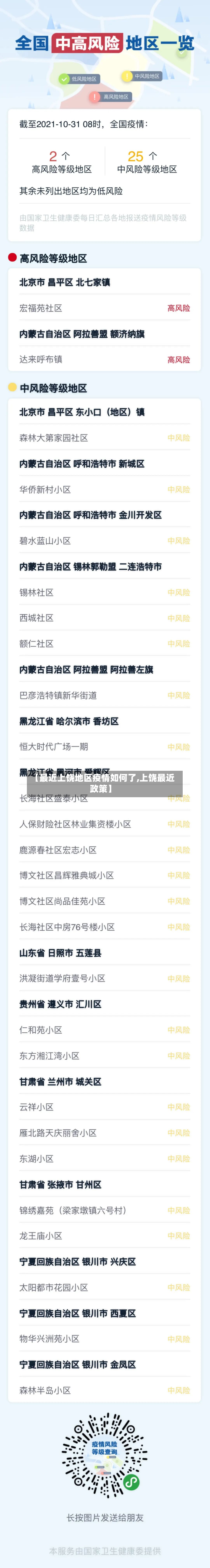 【最近上饶地区疫情如何了,上饶最近政策】