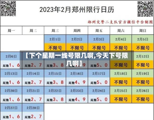 【下个星期一线号限几啊,今天下号限几啊】-第2张图片